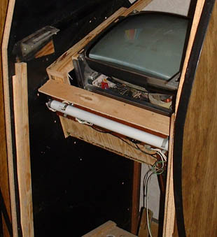 Rebuilding the monitor mounting assembly.