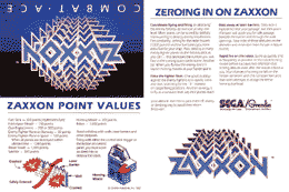 ZAXXON small blue promotional flyer